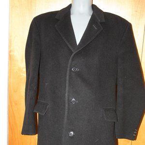 Ashford and Reede Mens Black Overcoat Cashmere Bland Long Length